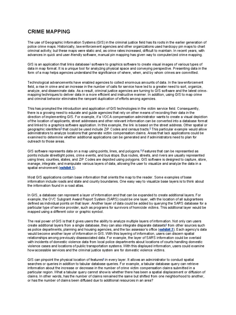 Using Geographic Information Systems To Map Crime Victim Services Pdf