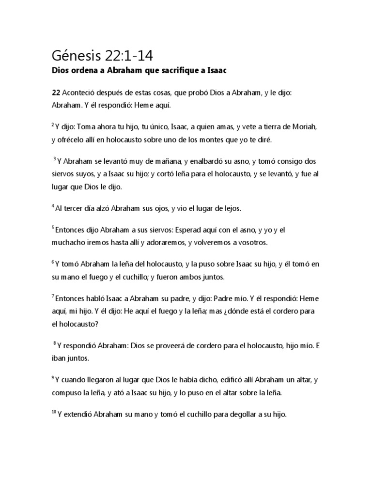Obediencia de Abraham en Génesis 22 | PDF | Abrahán | Dios
