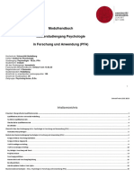Modulhandbuch Masterstudiengang Psychologie in Forschung Und Anwendung (PFA)