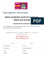 Italian Vocabulary Words For Beginners: Beach and Seaside