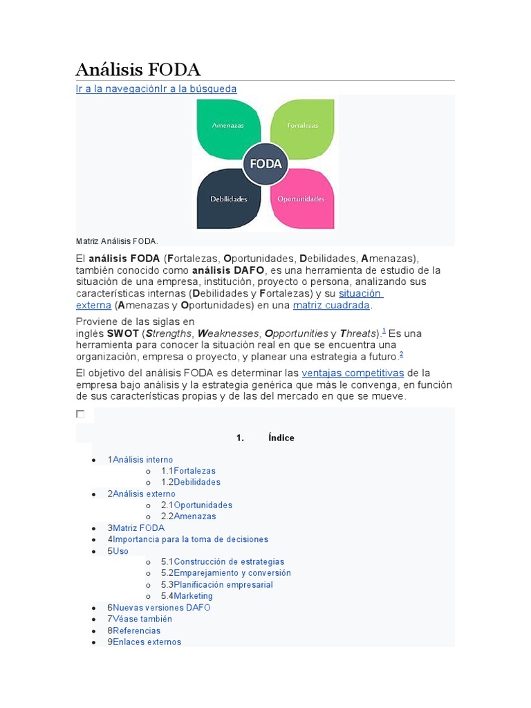 Imágenes Creativas del Análisis FODA | PDF | Análisis FODA | Economias