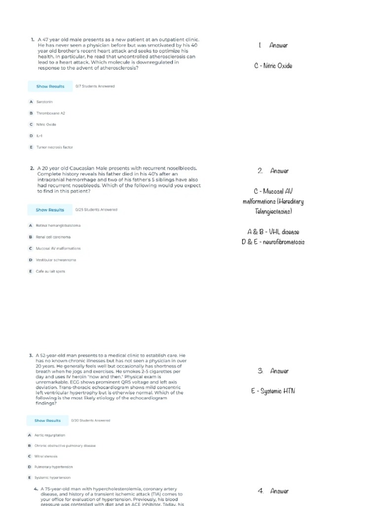 Blood Vessel Disorders Mcqs Answers Pdf