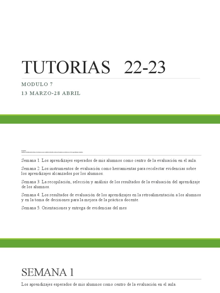 Tutorias 22 23 Modulo 7 Pdf Evaluación Modificación De Comportamiento