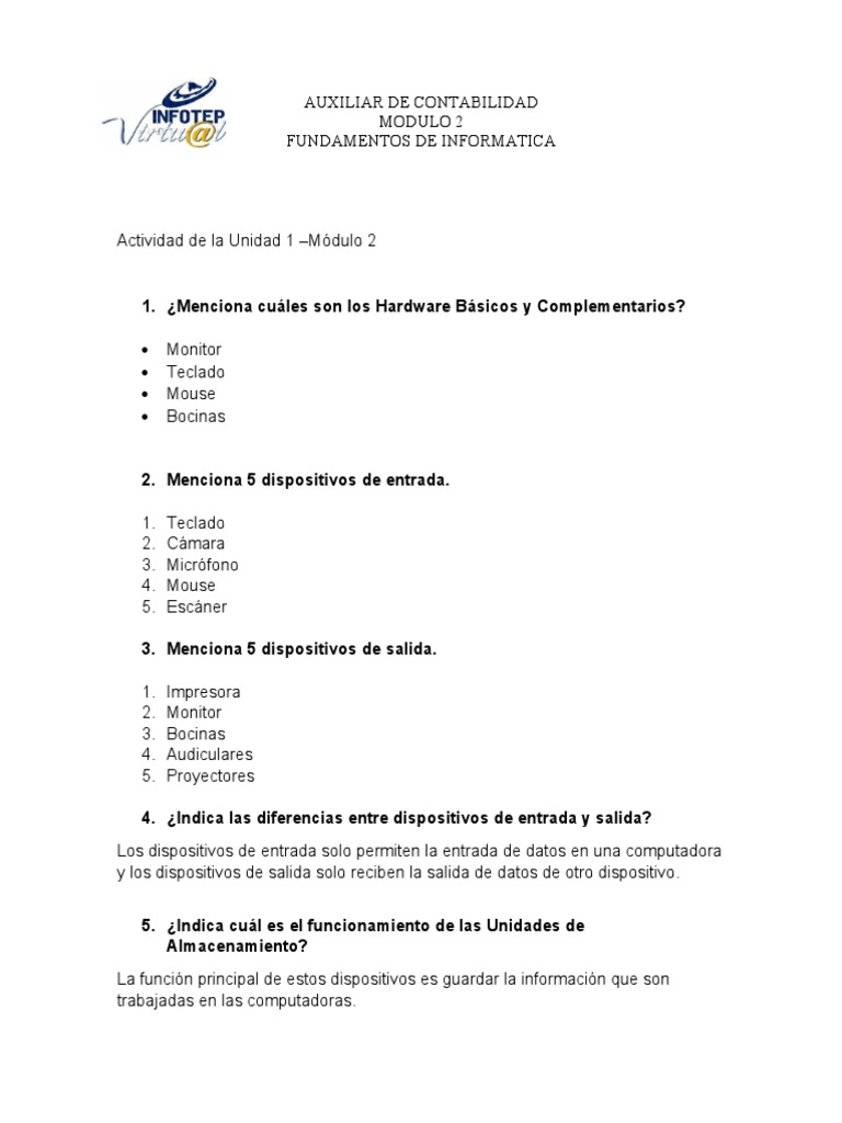 Actividad 1 Módulo 2 Informatica Pdf