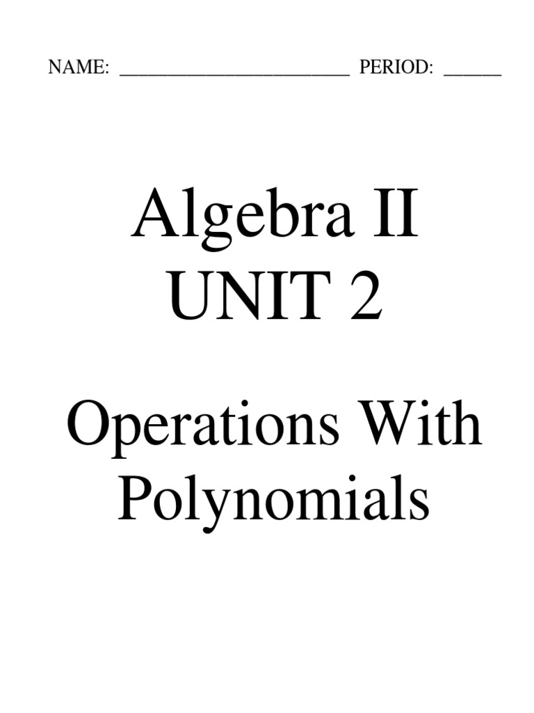 Unit 2 - A2 - Notes Packet 2019-2020 | PDF | Polynomial | Function ...