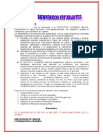 1. CARTA DE BIENVENIDA ESTUDIANTES MELIUS