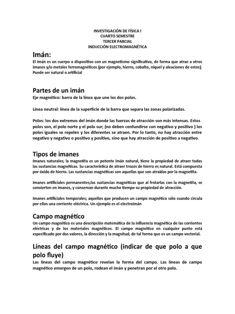 PDF Imán | Campo magnético
