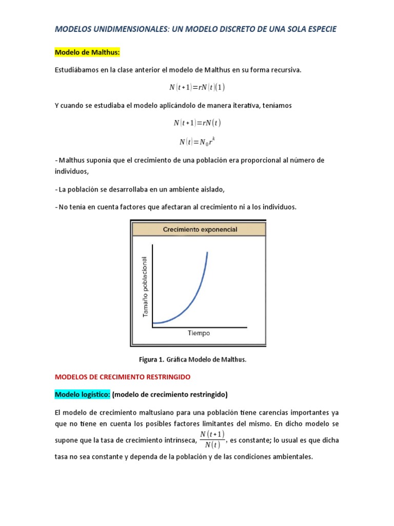 Biomatemáticas Mod Crecimiento Restringido | PDF | Matemáticas ...