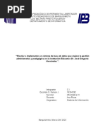 Diseño e Implementación de Un Sistema de Base de Datos para Optimizar La Gestión Administrativa y Pedagógica en La Institución Educativa Dr. José Gregorio Hernández