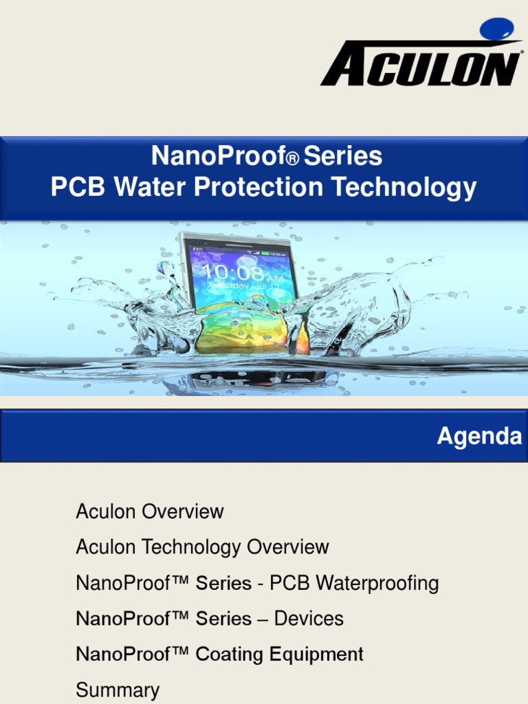 Aculon NanoProof Series PCB Waterproofing January 2016 Distribution