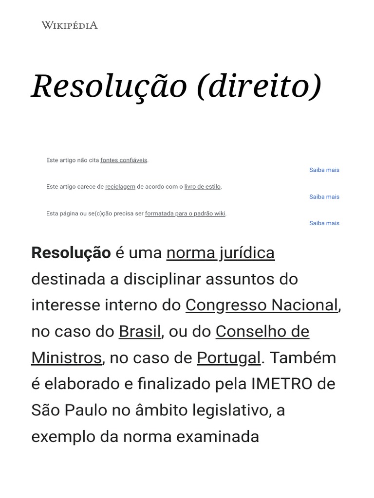 Resolução no Direito Brasileiro | PDF | Resolução (jurídico) | Governo