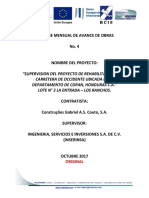 Informe Mensual de Avance de Obras No. 4