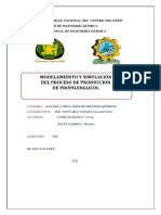 Modelamiento Y Simulación Del Proceso de Producción de Propilenglicol