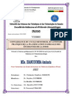 Connaissance Du Cycle Menstruel Et Attitude Pratique de La Planification Familiale Des Étudiantes de La Fmos