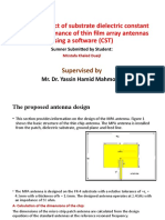Study The Effect of Substrate Dielectric Constant On The Performance of Thin Film Array Antennas Using A Software (CST)
