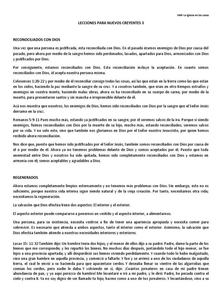 Lecciones para Nuevos Creyentes 3 | PDF | Cristo (título) | Dios