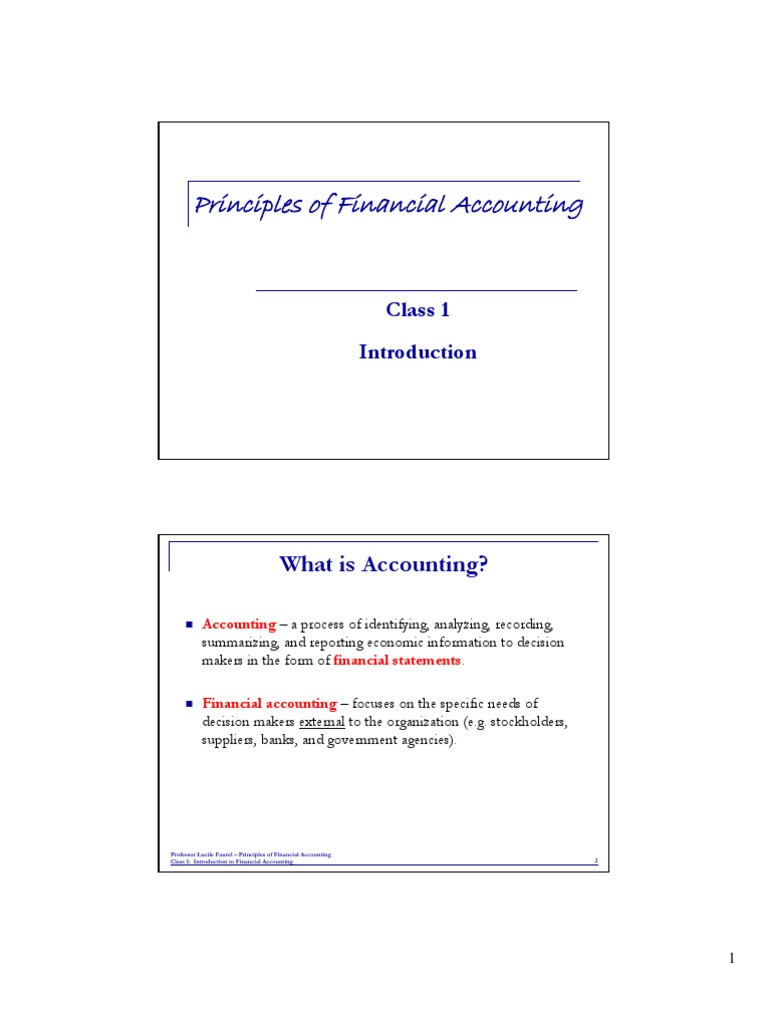 Principles of Financial Accounting | PDF | Accounting | Audit