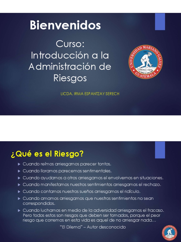 Introducción a la Administración de Riesgos | PDF | Riesgo | Probabilidad