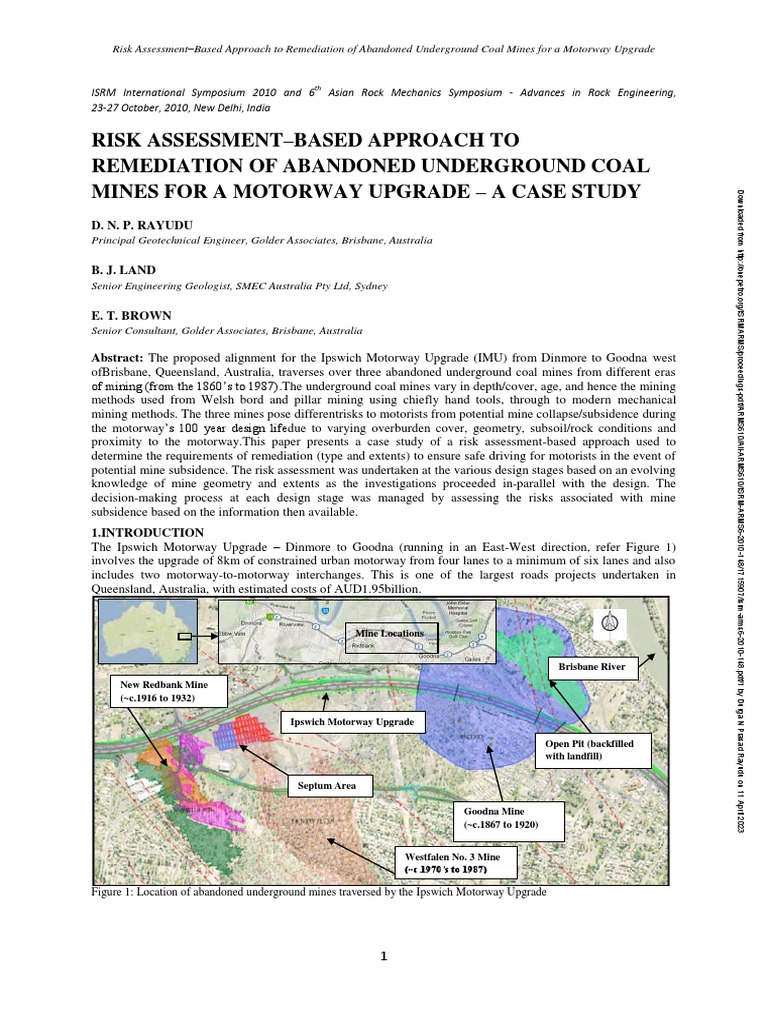 Coal Mine Risk Assessment for Motorway Upgrade | PDF | Mining | Sinkhole