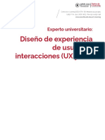 Diseño de Experiencia de Usuario E Interacciones (Ux Y Ixd) : Experto Universitario