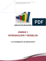 Unidad 1 Introducción Y Modelos: "La Investigación de Operaciones"