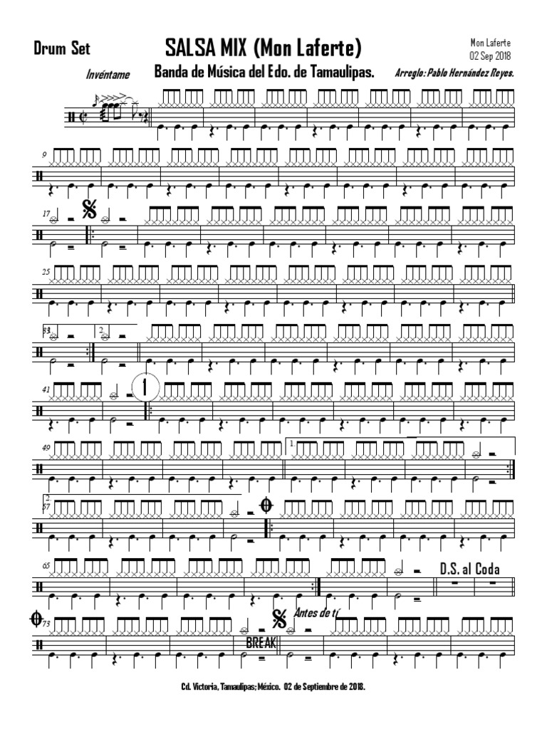 01 Drums 1 Salsa Mix 2018 | PDF
