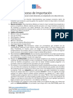 Resumen Proceso de Importación: Recomendamos Usar Este Manual A Modo Referencial y en Complemento A Los Videos Del Curso