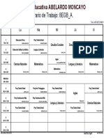 Unidad Educativa ABELARDO MONCAYO: Horario de Trabajo: 8EGB - A