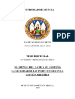 Universidad de Murcia: La Necesidad de Las Instituciones en La Gestión Artística