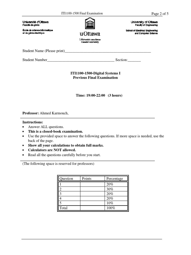 Previous Final Exam Solution | PDF | Computing | Electronics