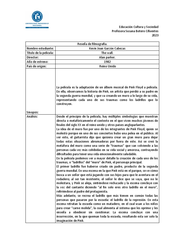 The Wall PDF