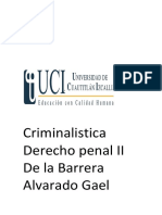 Criminalistica Derecho Penal II de La Barrera Alvarado Gael