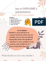 Welcome To NONAME's: Presentation