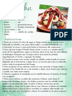 Tarjetas de Recetas Guiso Simple Verde Acuarelaconcentracion