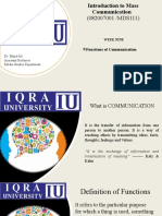 Functions of Communication: Dr. Majid Ali Assistant Professor Media Studies Department 12/05/2020