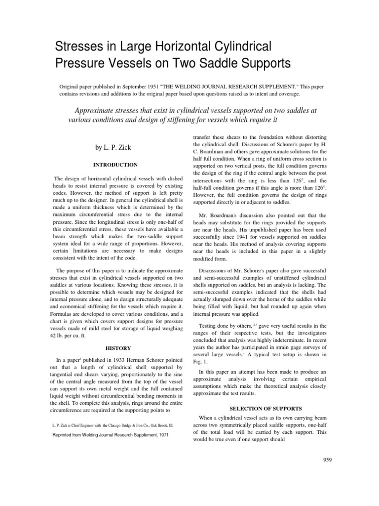 Stresses in Cylindrical Pressure Vessels | PDF | Bending | Stress ...