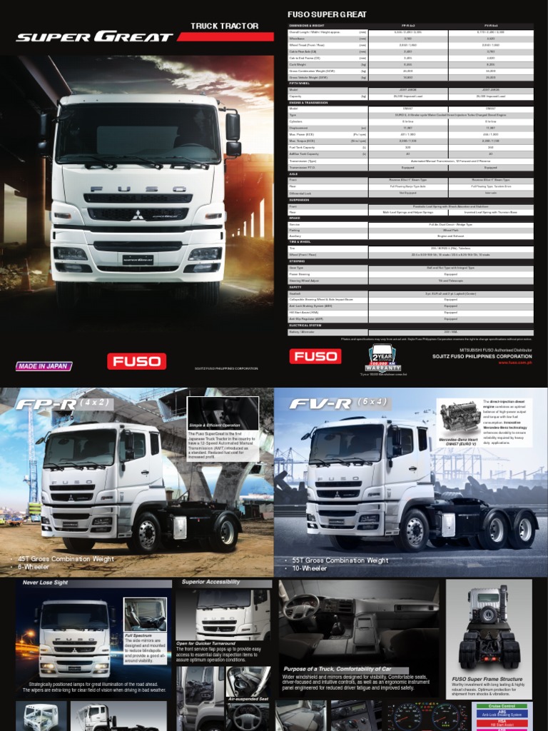 Fuso Super Great Truck Specifications | PDF | Axle | Truck