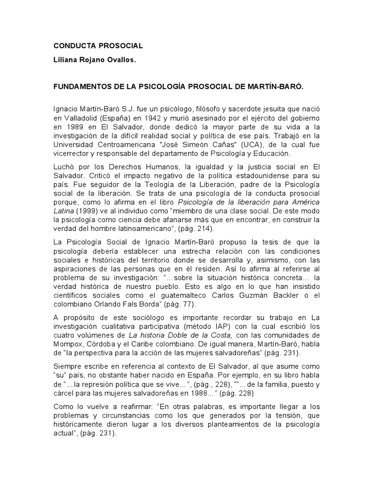 Conducta Prosocial PDF Conceptos psicologicos Sicología