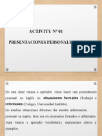 Activity #01 Presentaciones Personales