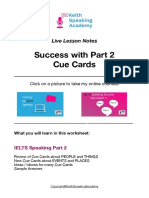 Success With Part 2 Cue Cards: Live Lesson Notes