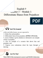 English 9 Quarter 3 - Module 1: Differentiate Biases From Prejudices