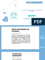 Cartilha de Orientações para Abertura de Lojas: Sesmt