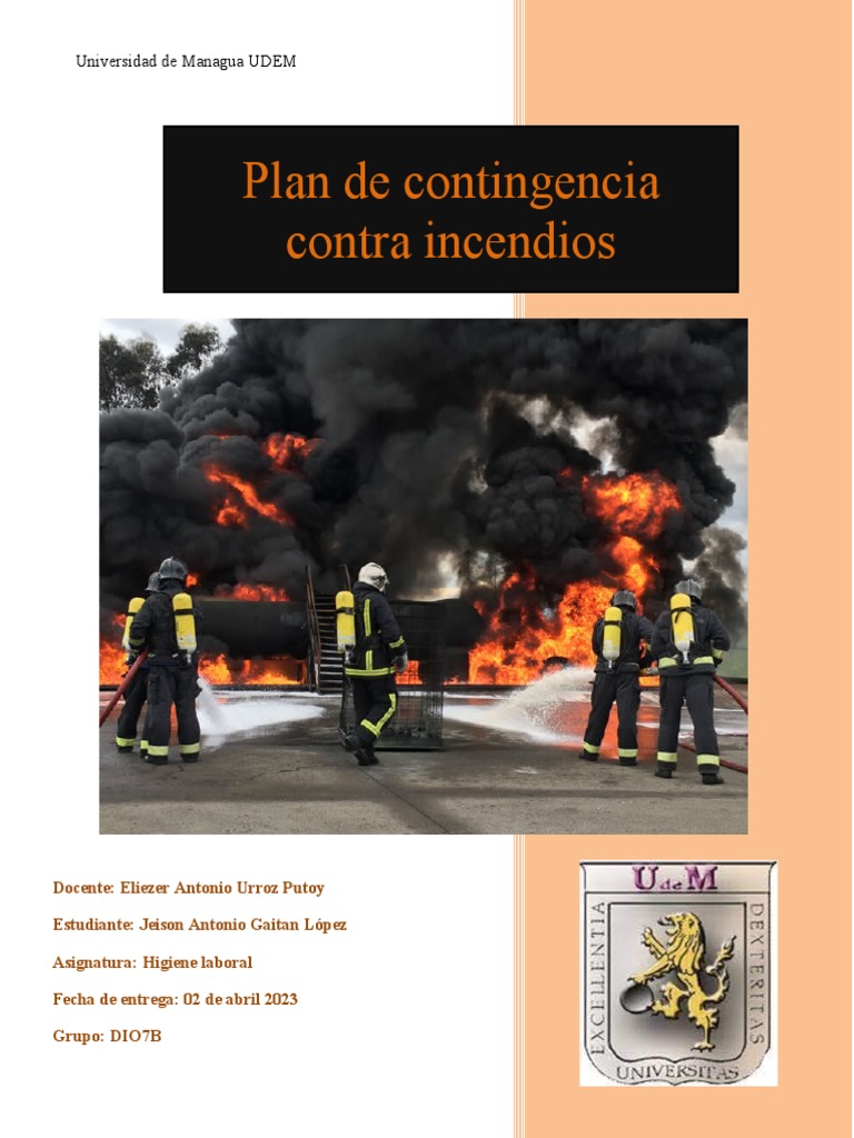 Plan de Contingencia contra Incendios UDEM | PDF | Defensa Civil | Residuos