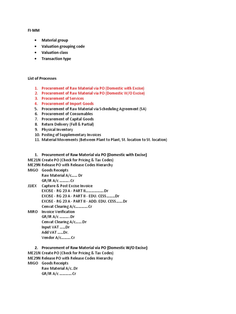 FiMm Material Group Valuation Grouping Code Valuation Class
