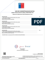 Certificado de Concentracion de Notas: Joaquín Antonio Severino Salazar, RUN 20.000.110-9