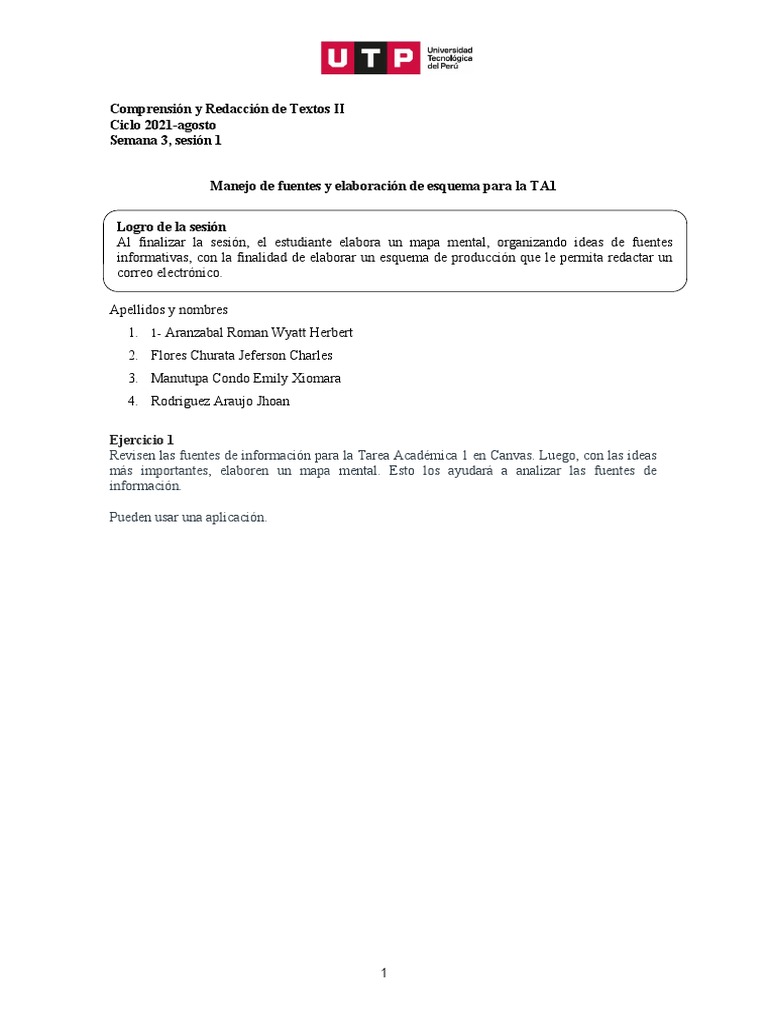 Manejo de Fuentes y Esquemas TA1 | PDF