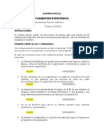 Planeación Estrategica: Examen Parcial