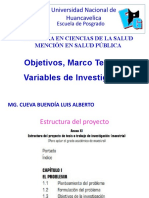 Objetivos, Marco Teórico y Variables de Investigación