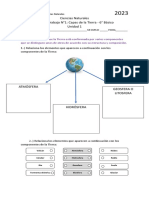 Ciencias Naturales Guía de Trabajo N°1: Capas de La Tierra - 6° Básico Unidad 1