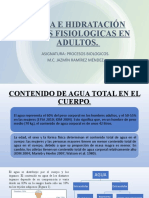 Agua E Hidratación Bases Fisiologicas en Adultos.: Asignatura: Procesos Biologicos. M.C. Jazmín Ramírez Méndez